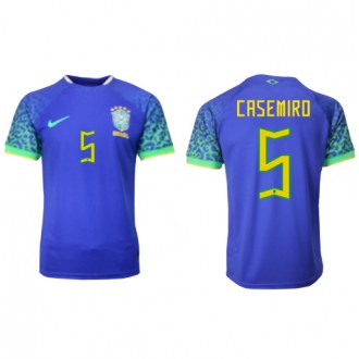Herren Fußballbekleidung Brasilien Casemiro #5 Auswärtstrikot WM 2022 Kurzarm